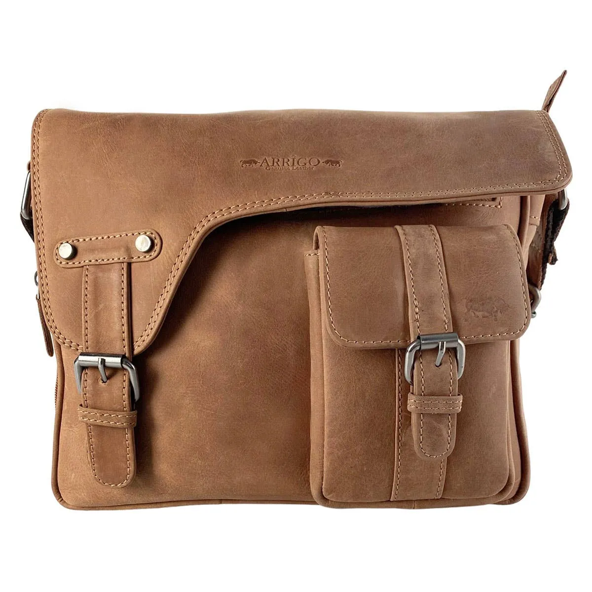 Messenger Bag - Shoulder Bag Leather - 6 colours - Arrigo: Red