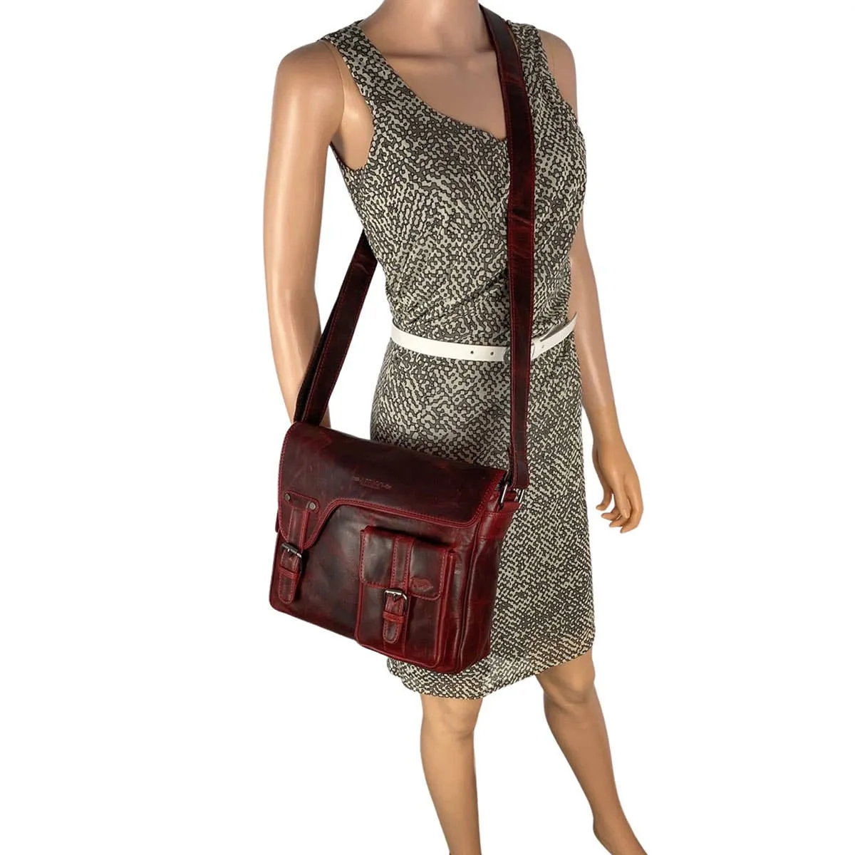 Messenger Bag - Shoulder Bag Leather - 6 colours - Arrigo: Red