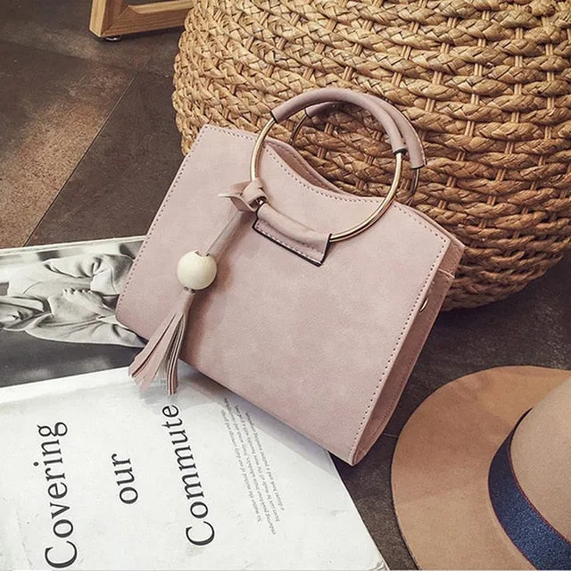 Messenger Bags Crossbody Handbag Complete product line Bag Leather Fashion Women Tassel Totes Women PU Ring Dependable Top Metal Shoulder Bags Vintage Handle