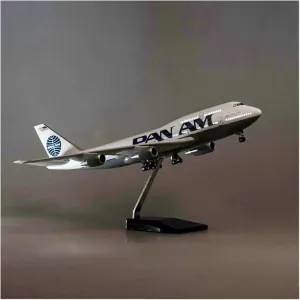 Metal Aircraft Model 1/150 for B747 Airplane Model Die-cast Resin with Led Lights and Wheels for Decoration Aviation Enthusiasts(with Light)