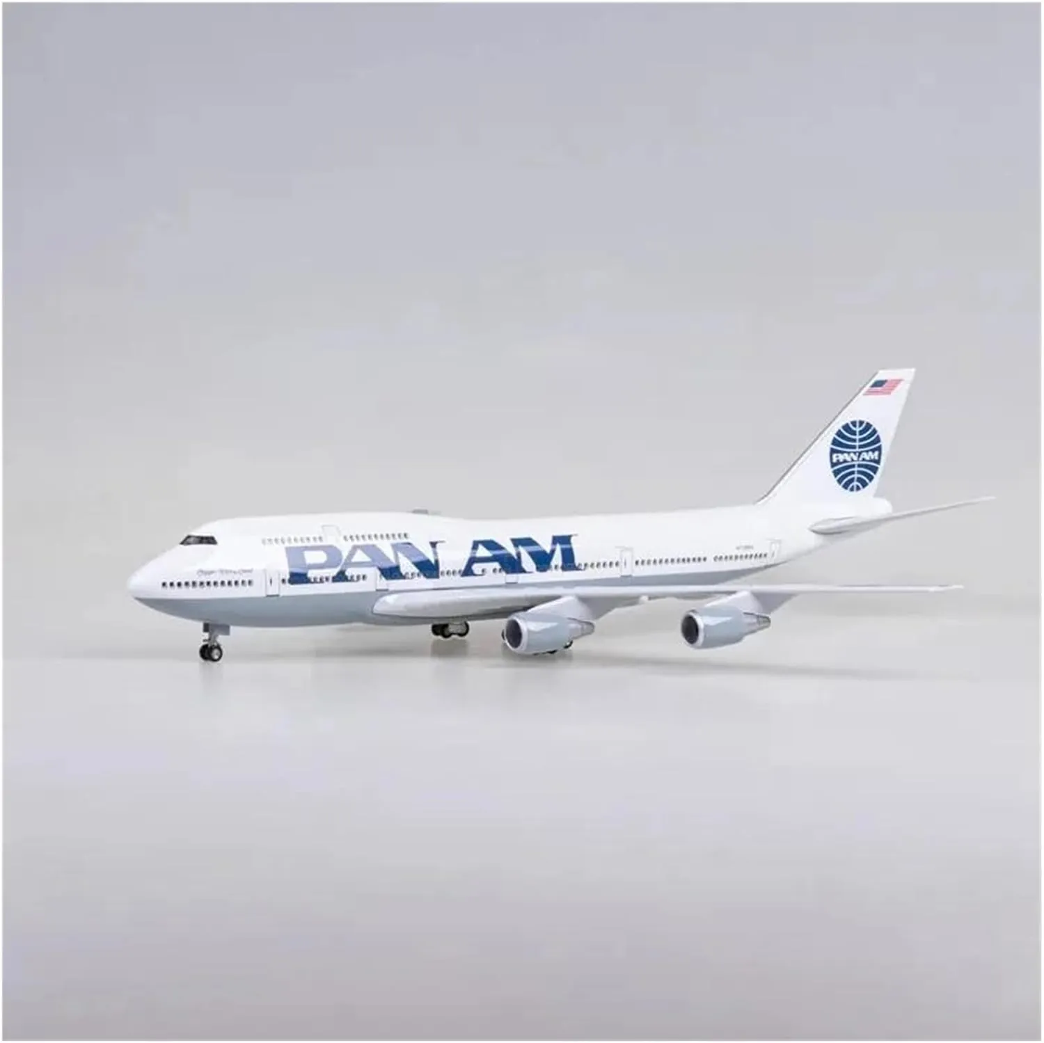 Metal Aircraft Model 1/150 for B747 Airplane Model Die-cast Resin with Led Lights and Wheels for Decoration Aviation Enthusiasts(with Light)