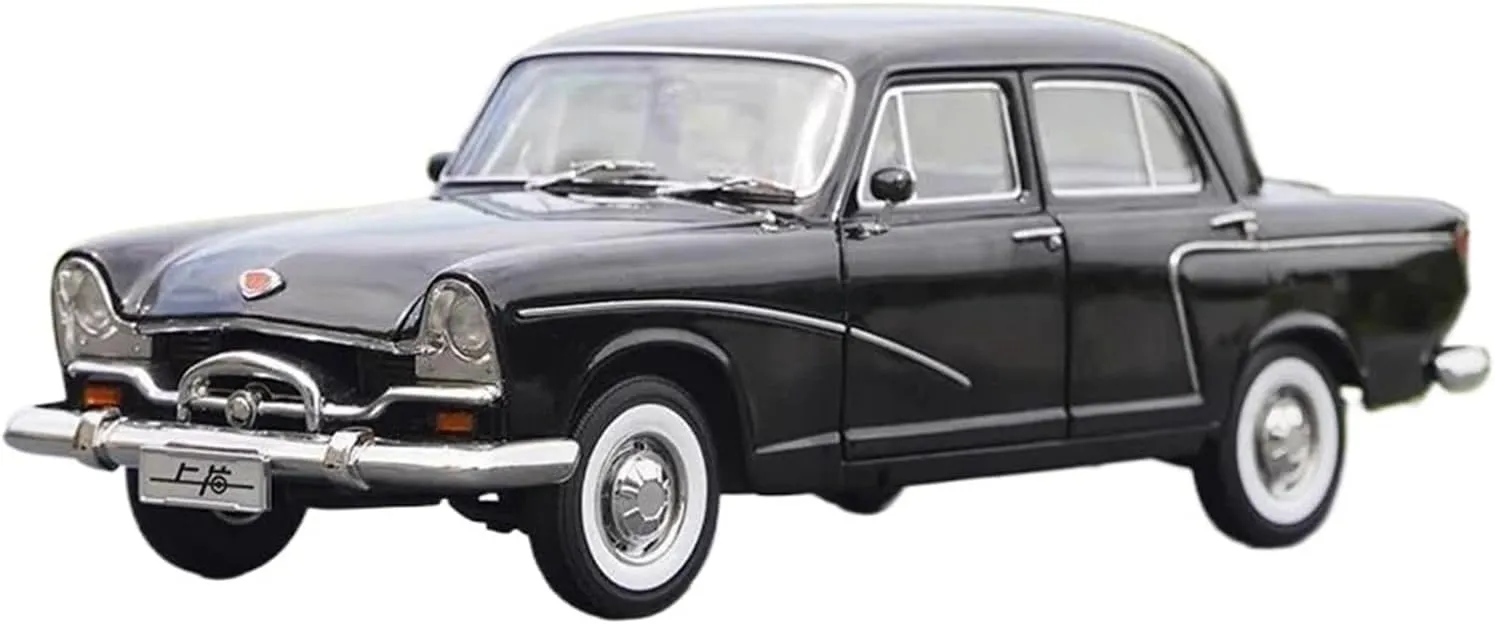 Metal Die Cast Toy Cars 1:18 for Shanghai SH760 1964 Classic Car Model Ornaments Collection Hobby Metal Adult Souvenir Display Black for Home Or Office Décor
