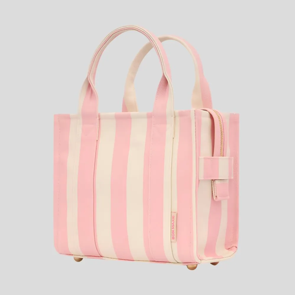 Micro Bon Vivant Structured Tote Bag -- Blush Stripe