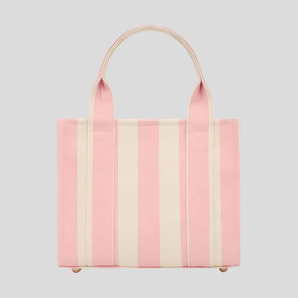 Micro Bon Vivant Structured Tote Bag -- Blush Stripe