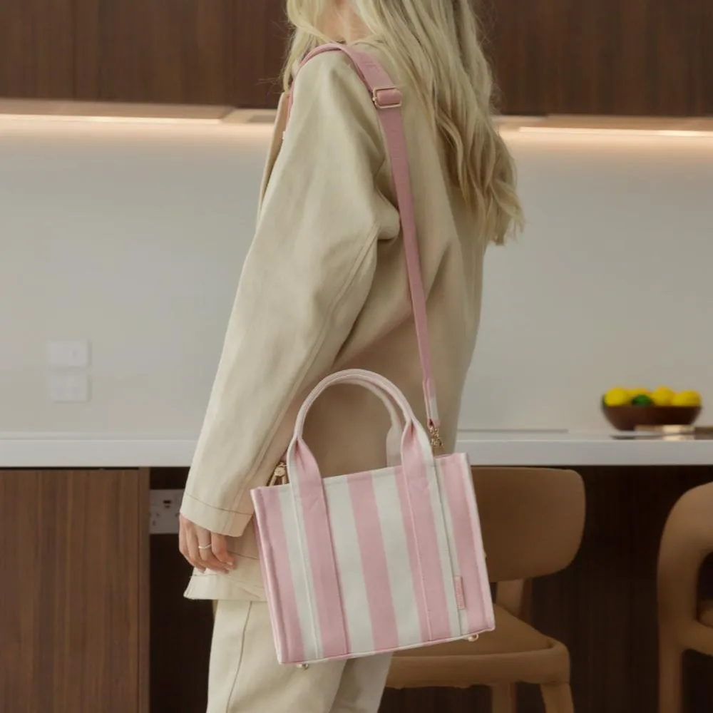Micro Bon Vivant Structured Tote Bag -- Blush Stripe