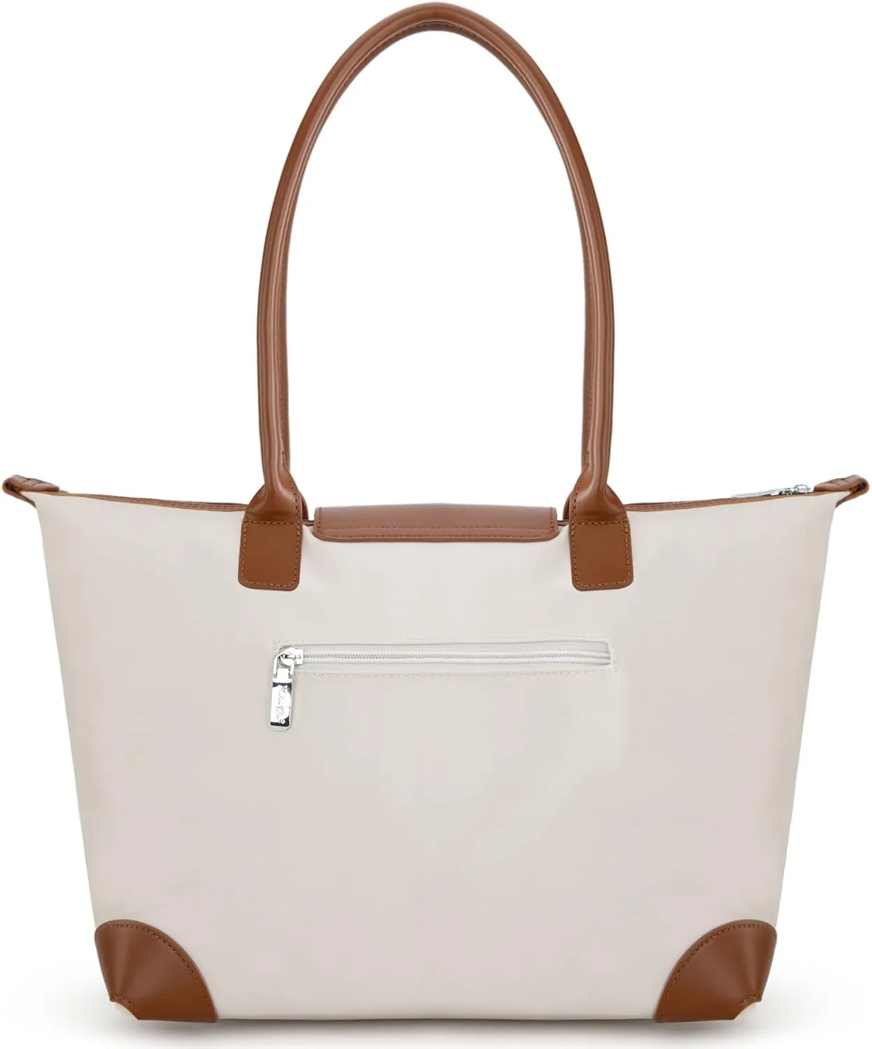 Milan Chiva Nylon Tote Bag for Women Large Shoulder Bag with Zipper Lightweight Foldable Work Tote