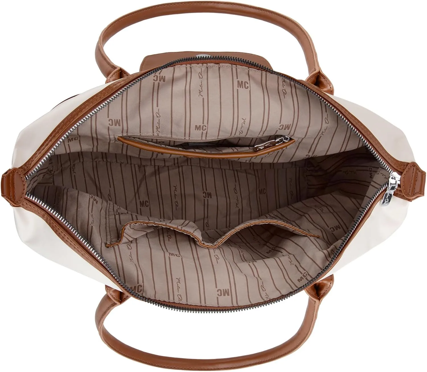 Milan Chiva Nylon Tote Bag for Women Large Shoulder Bag with Zipper Lightweight Foldable Work Tote