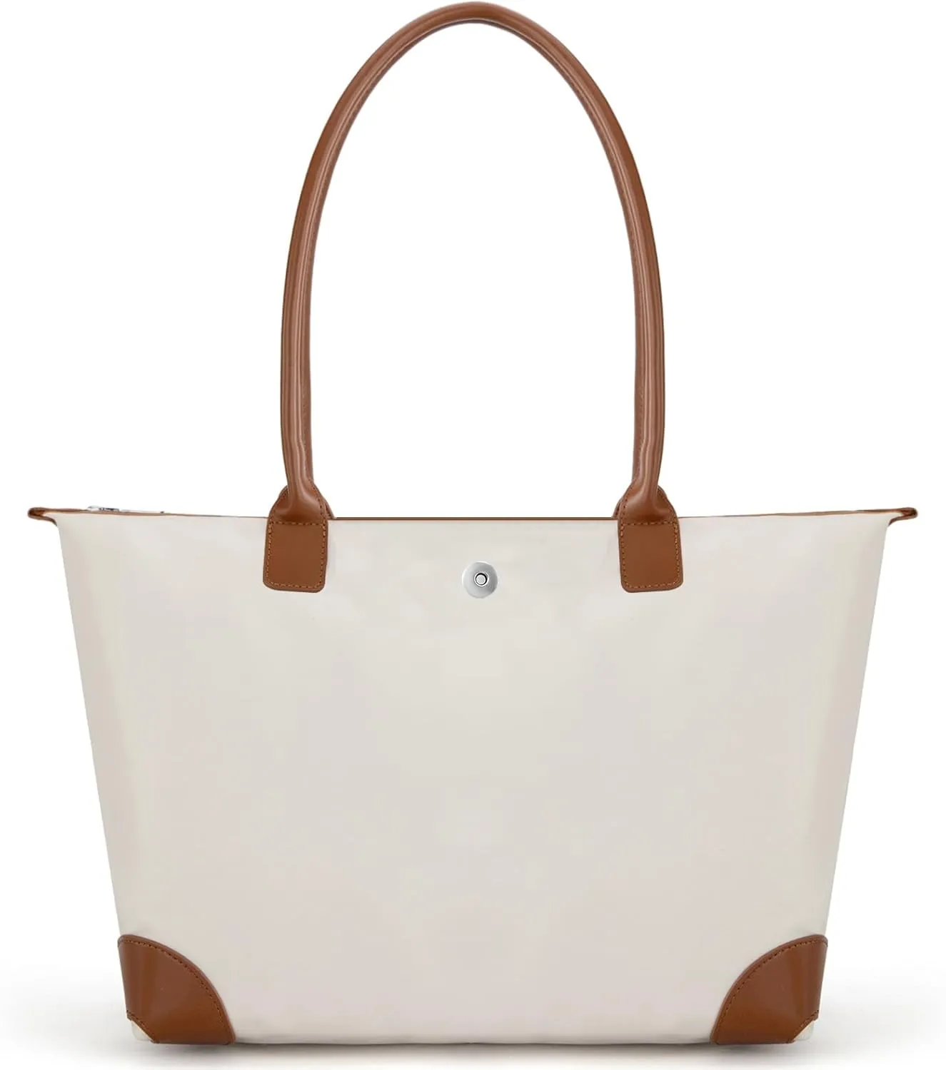 Milan Chiva Nylon Tote Bag for Women Large Shoulder Bag with Zipper Lightweight Foldable Work Tote