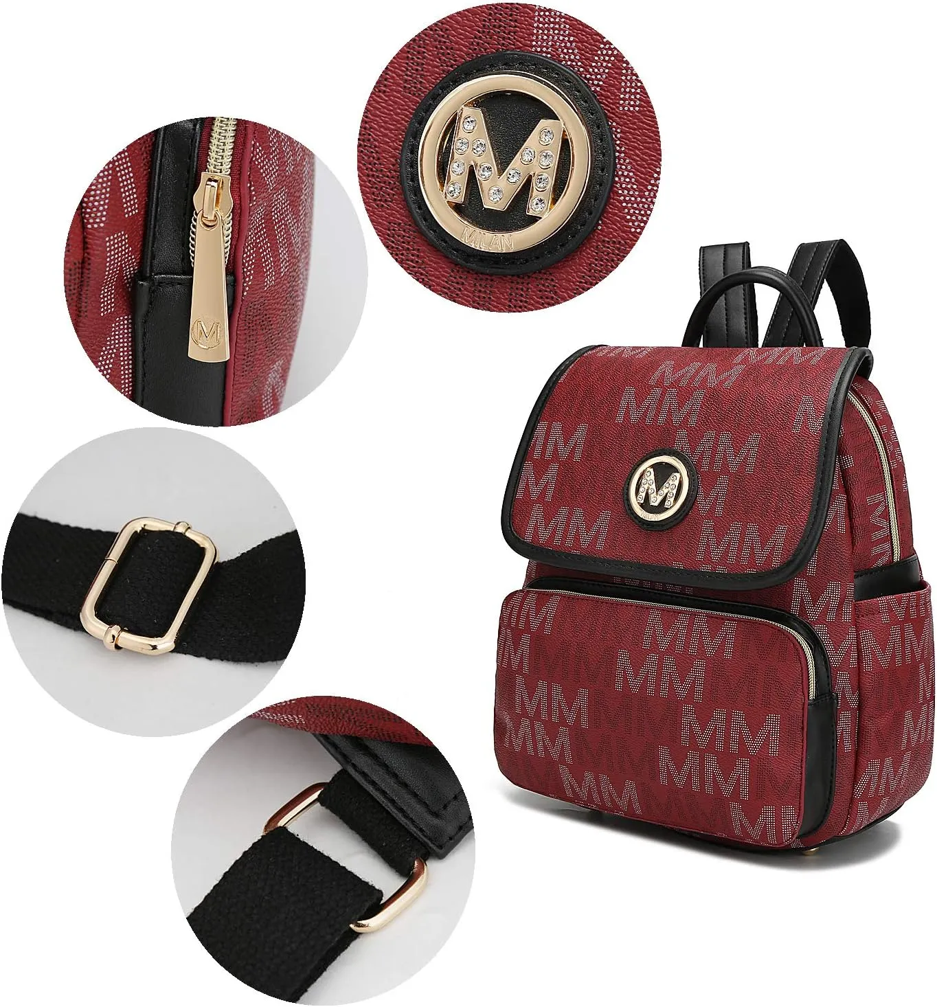 MKF Backpack Purse for Women Vegan Leather Top-Handle Ladies Fashion Travel Pocketbook Bag – Daypack