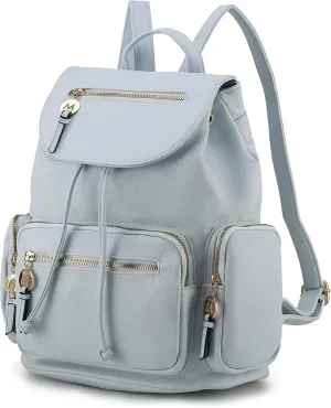 MKF Collection Women Backpack, Vegan Leather Top-Handle Handbag Ladies Daypack Bookbag by Mia k