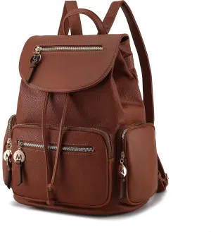 MKF Collection Women Backpack, Vegan Leather Top-Handle Handbag Ladies Daypack Bookbag by Mia k