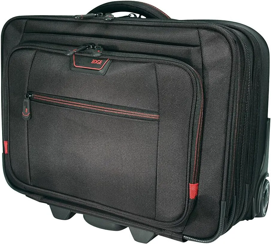 Mobile Edge Professional Rolling Laptop Case, Durable, Designed for Men, Women, Business, Travel, 17.3 Inch, Adjustable Laptop Section, Clothes Section, Telescoping Handle, Black, MEPRC1
