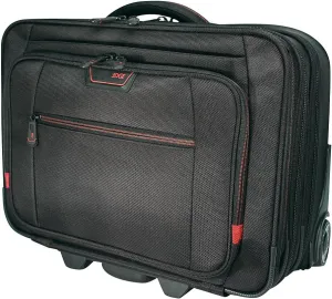 Mobile Edge Professional Rolling Laptop Case, Durable, Designed for Men, Women, Business, Travel, 17.3 Inch, Adjustable Laptop Section, Clothes Section, Telescoping Handle, Black, MEPRC1