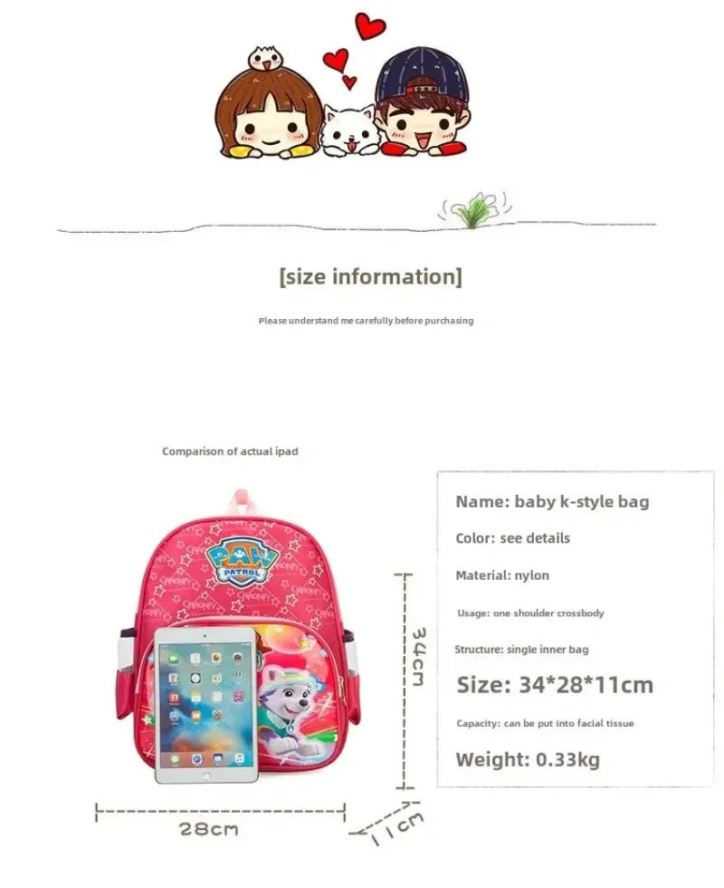 Mochilas periféricas para niños de la patrulla canina, mochilas escolares con estampado de cachorro Kawaii, bonitas bolsas para