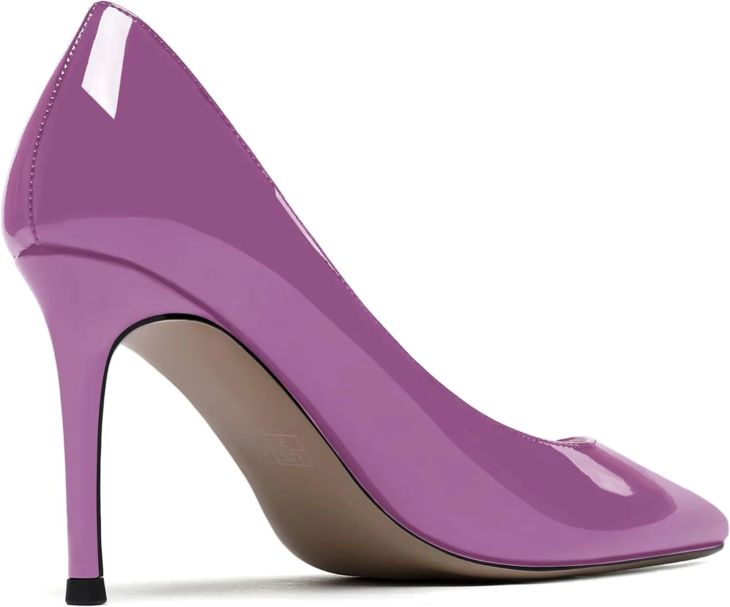 MODENCOCO Women's Solid Slip On Pointed Toe Patent Leather Stiletto High Heel Pumps Sexy Court Shoes 3.5 Inch