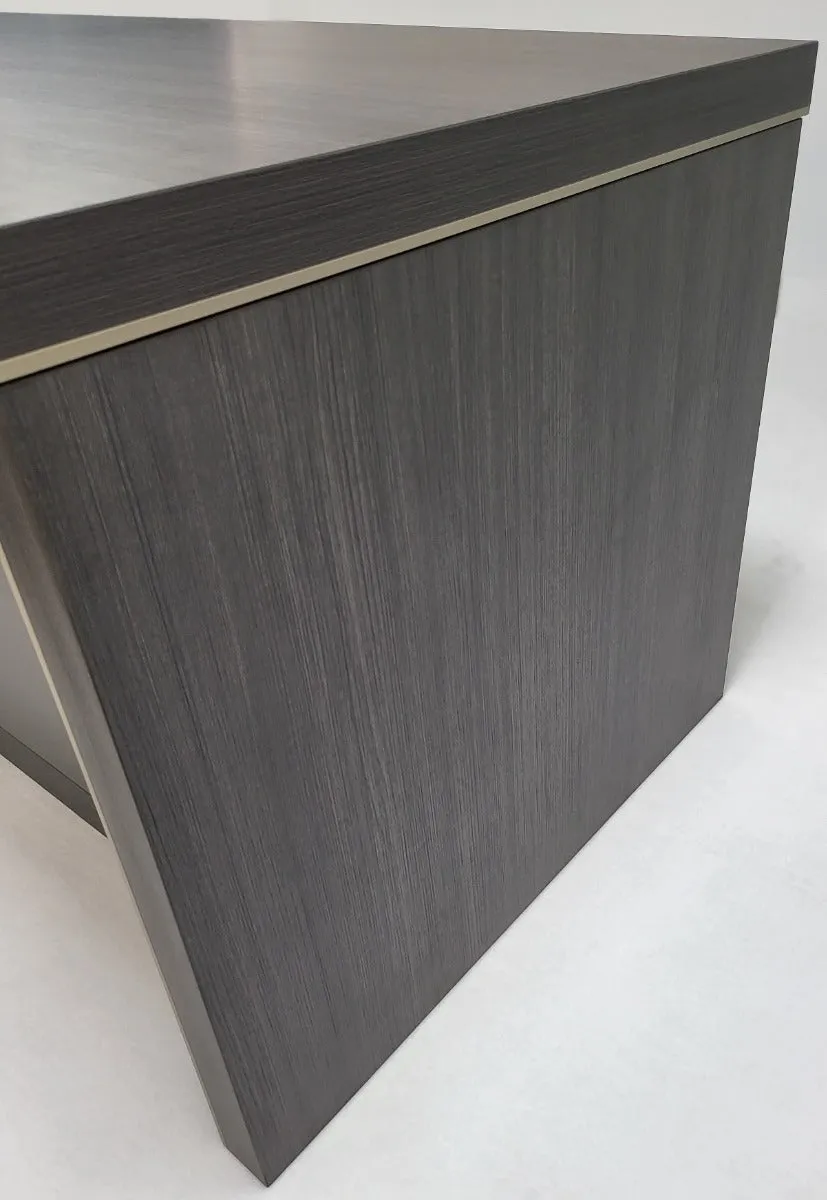 Modern Grey Oak Corner Executive Office Desk with Built in Storage - 2000mm - BWJ-HD03