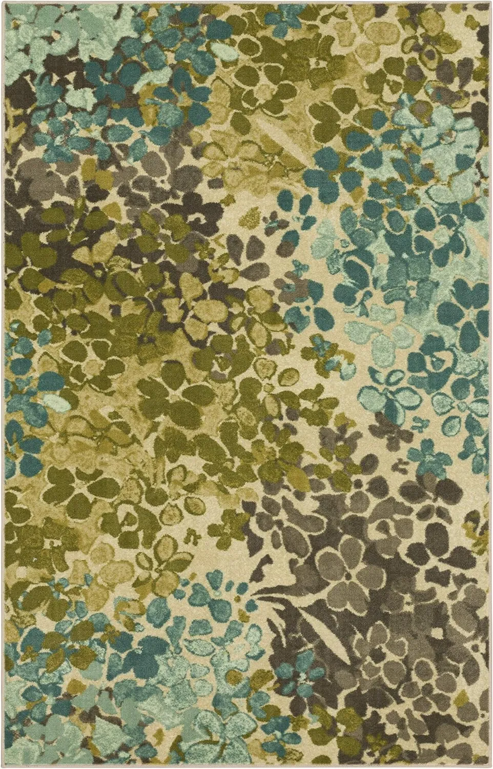Mohawk Home Aurora Radiance Aqua Abstract Floral Area Rug, 5'x8', Blue/Green
