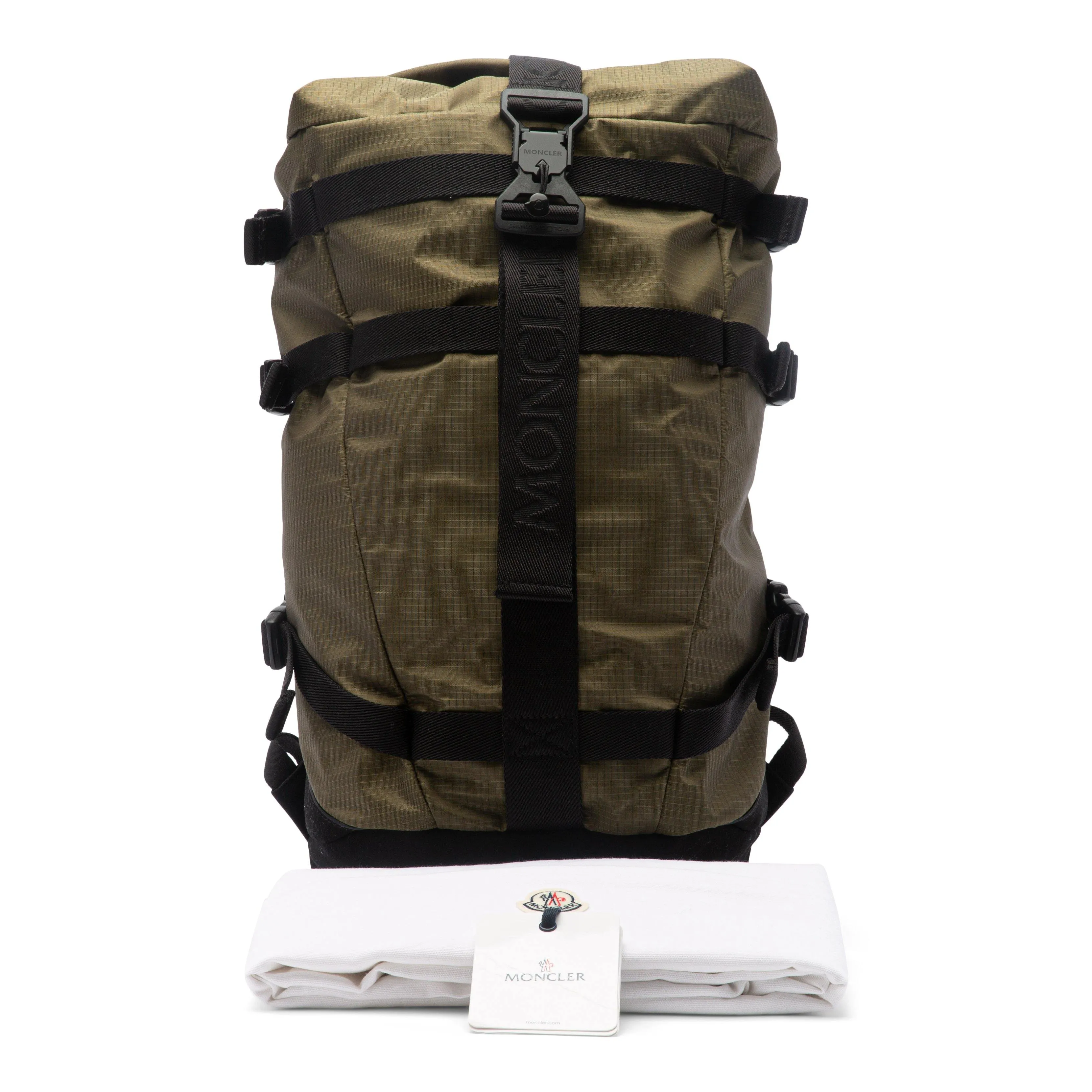 Moncler Military Green Nylon Ripstop Argens Backpack