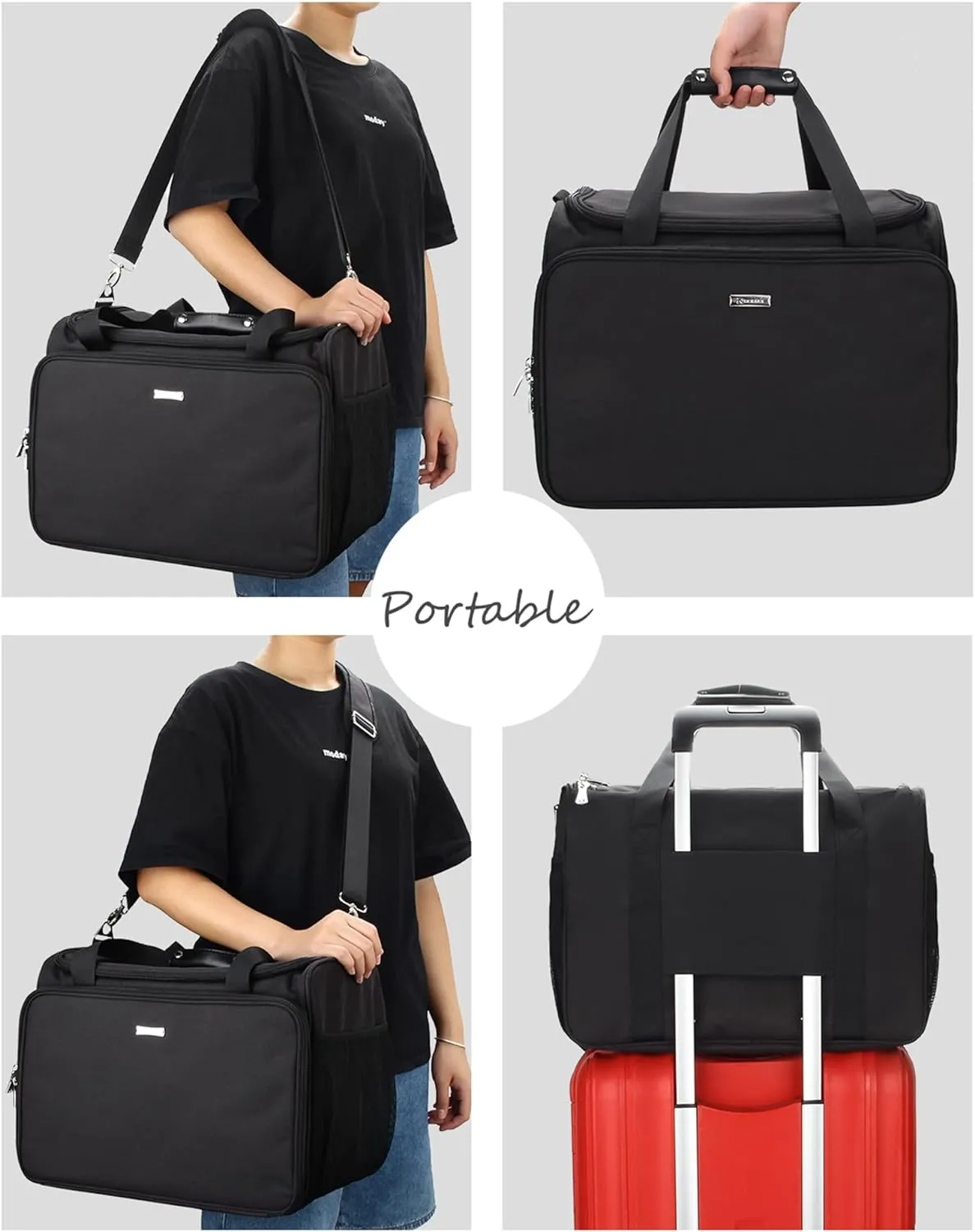 MONSTINA Professional Hairdressing Bag,Hairstylist Travel Bag,Cosmetics Beauty Hairdresser Bag with Shoulder Strap,Hair Makeup Salon Organizer Bag for Barber Insulation Material