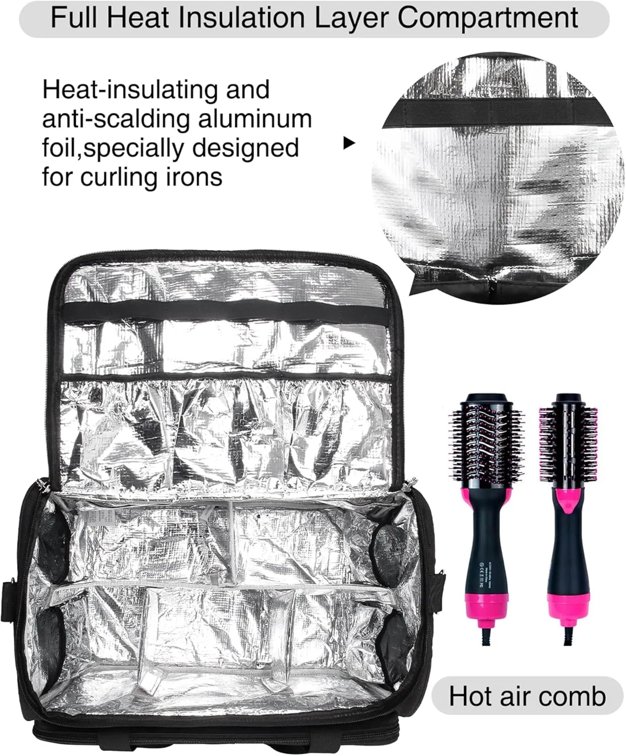 MONSTINA Professional Hairdressing Bag,Hairstylist Travel Bag,Cosmetics Beauty Hairdresser Bag with Shoulder Strap,Hair Makeup Salon Organizer Bag for Barber Insulation Material