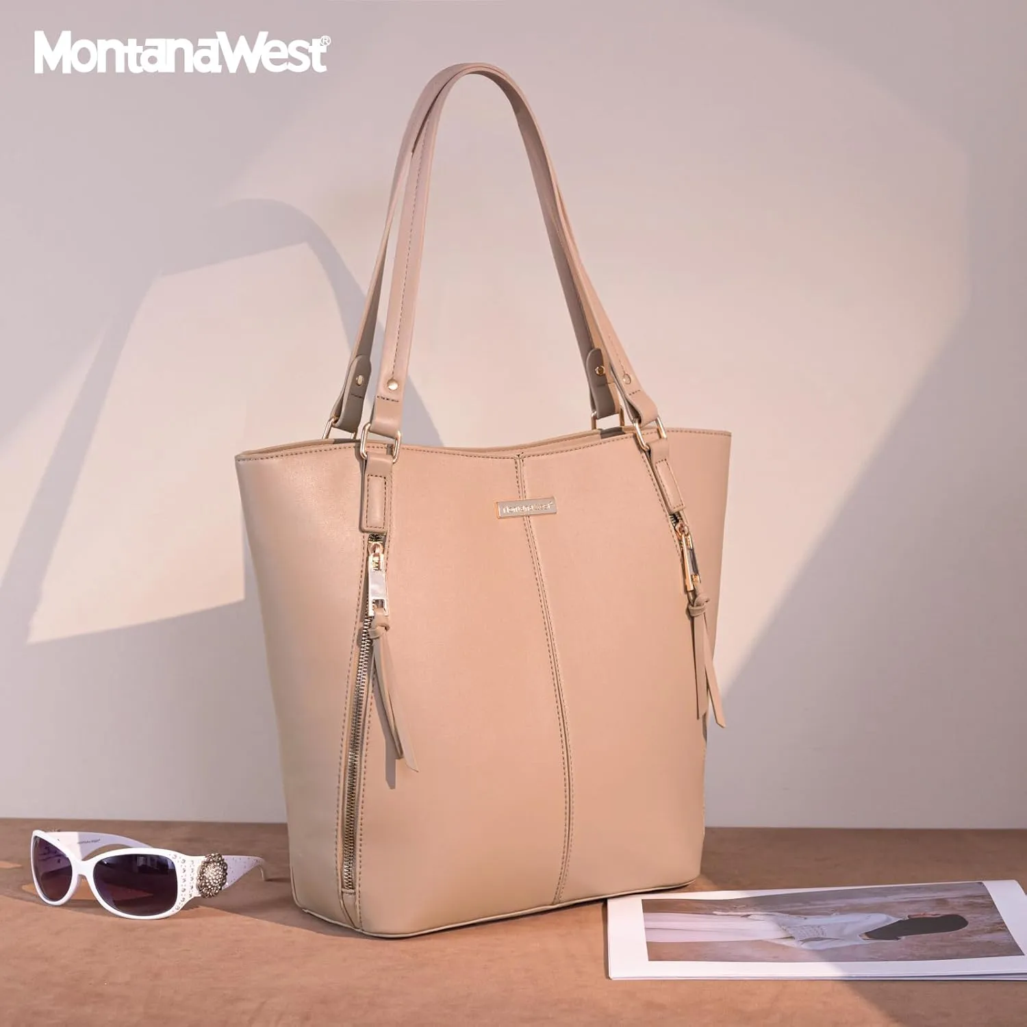 Montana West Tote Bag for Women Handbag Shoulder Top-handle Purses with Zipper