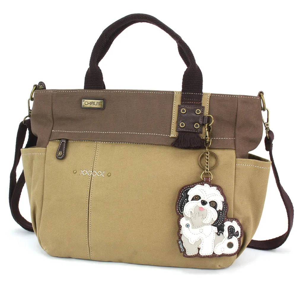 Multi Pocket Tote - Shih Tzu White
