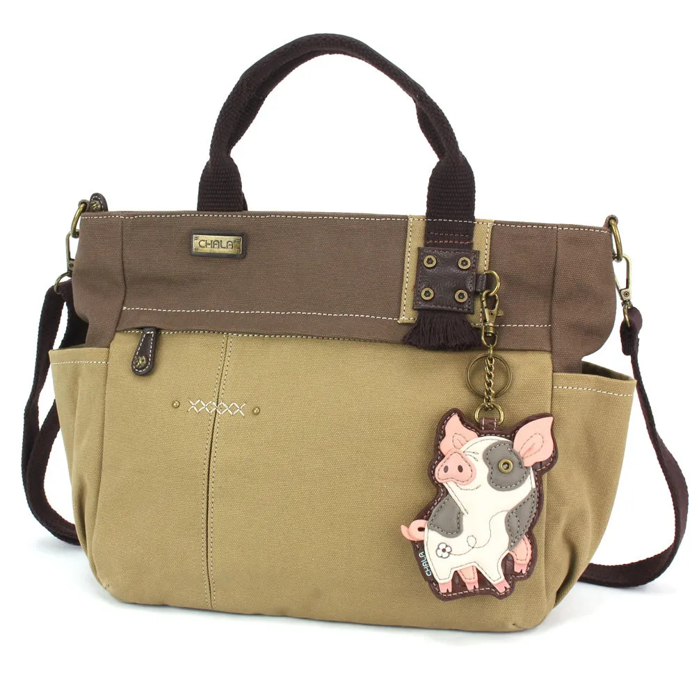 Multi Pocket Tote - Spotted Pig Pink