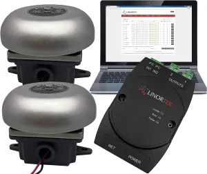 Netbell-2-2Bel Break Alarm Bell System w/Bell Timer Software for School, Office, Shop up to 12-16K SQFT (2 Bells, Each 86dB@10ft), Free Software, No Fees