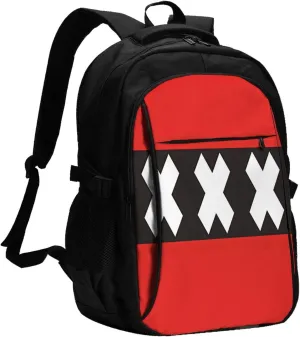 Netherlands Holland Flag Travel Backpacks Casual Backpack Large Capacity Laptop Rucksack Luggage Daypacks with USB Charging Port Multi-Pockets Bags for Hiking