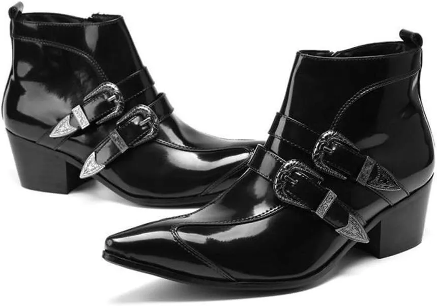 NEW Ankle Boots For Men Zip Pointed Boots for Men Club Business Show Holiday Office For Party Pure Leather The First Layer Of Cowhide