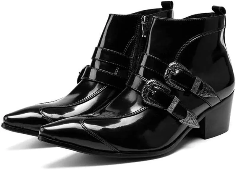 NEW Ankle Boots For Men Zip Pointed Boots for Men Club Business Show Holiday Office For Party Pure Leather The First Layer Of Cowhide