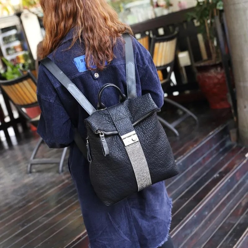 New Diamond Leather Women Anti Theft Backpack