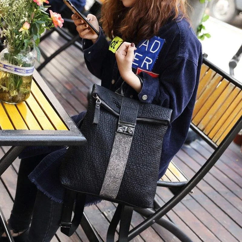 New Diamond Leather Women Anti Theft Backpack