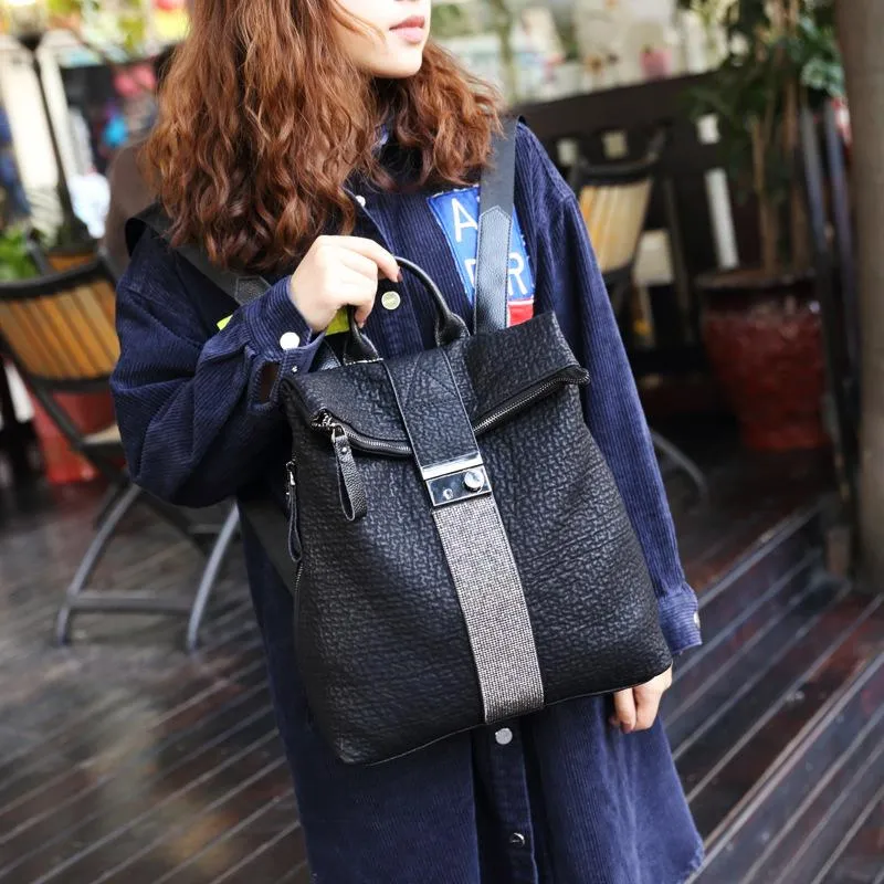 New Diamond Leather Women Anti Theft Backpack