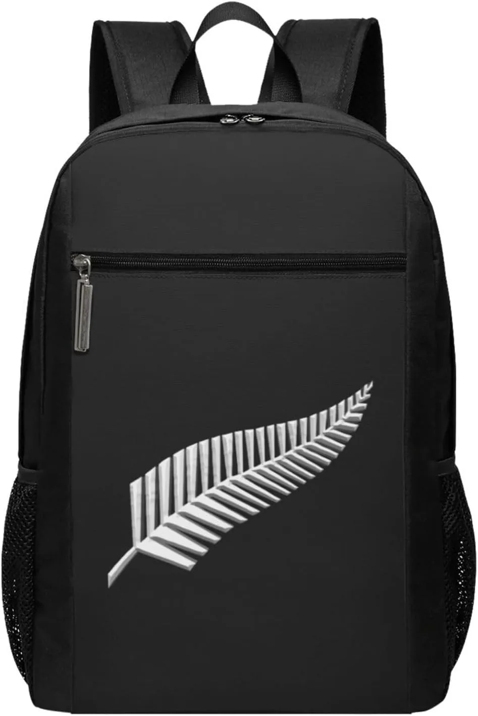 New Zealand Maori Fern Travel Laptop Backpack, Business Anti Theft Slim Sturdy Laptops Backpacks, College Computer Bag Gift for Men & Women Fits 17 Inch Notebook,Black