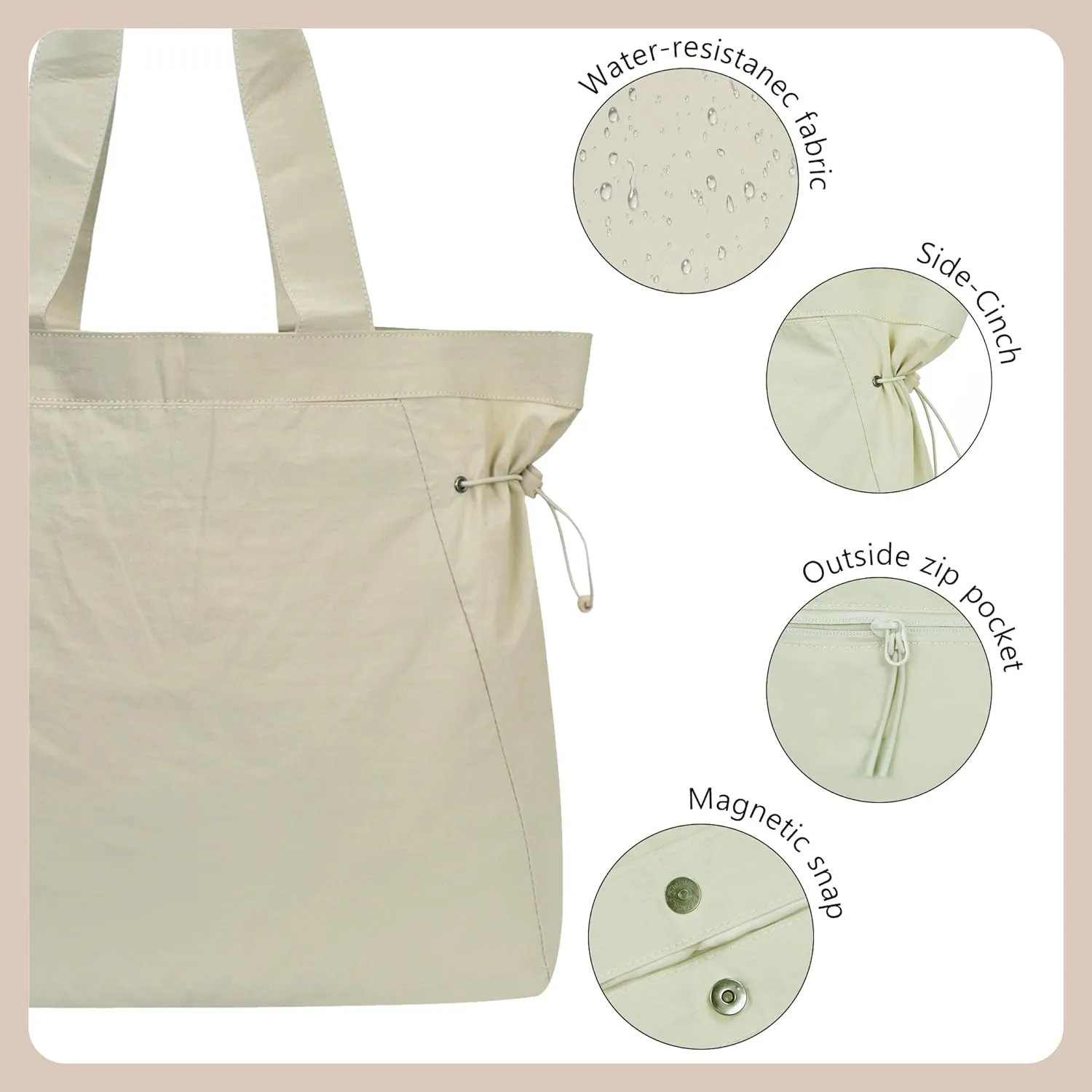 NGIL Side-Cinched Weekender Shopper Tote Bag, Large Yoga Tote Bag for Women, Shoulder Gym Tote, Nurse Essential for Work