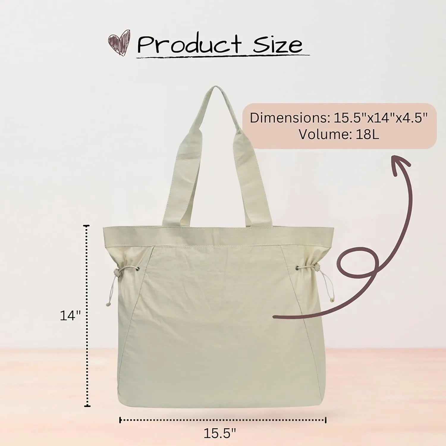 NGIL Side-Cinched Weekender Shopper Tote Bag, Large Yoga Tote Bag for Women, Shoulder Gym Tote, Nurse Essential for Work