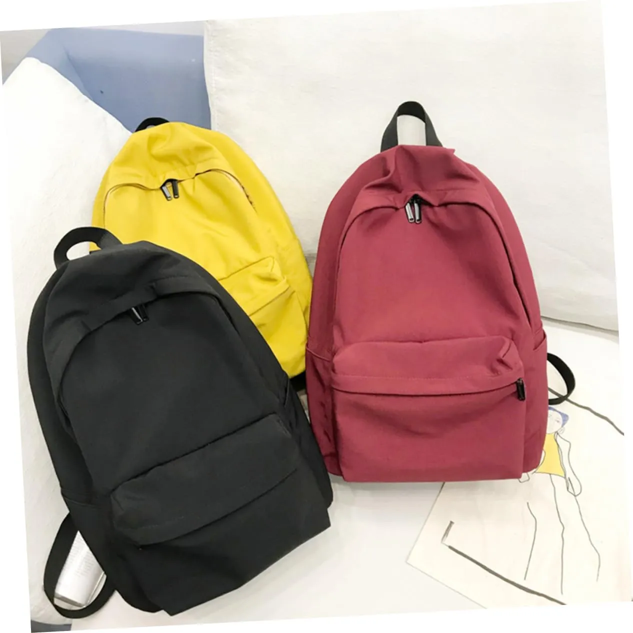 NOLITOY Lid Backpack Multifunctional Storage Fashion for Men Women Student Bag Shoulder Bag Anti-theft