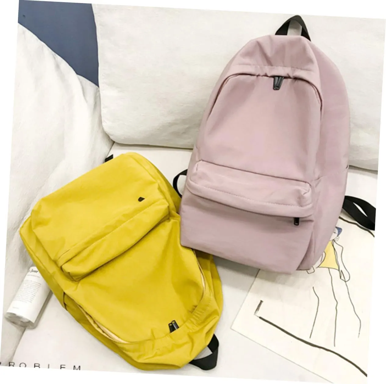 NOLITOY Lid Backpack Multifunctional Storage Fashion for Men Women Student Bag Shoulder Bag Anti-theft