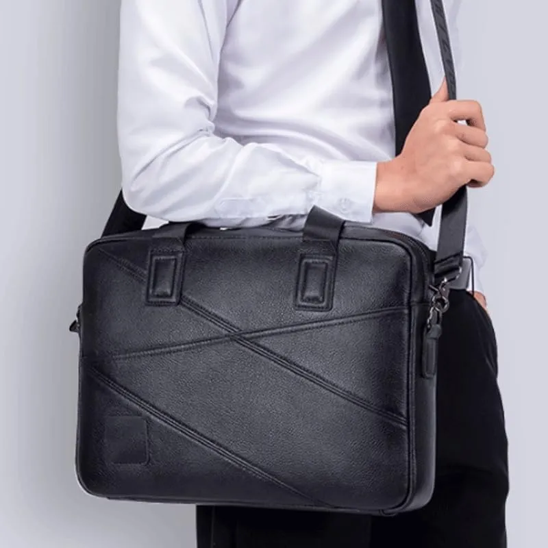 Nordic Men's Briefcase Business Handbag Shoulder Messenger Bag for Office Commute