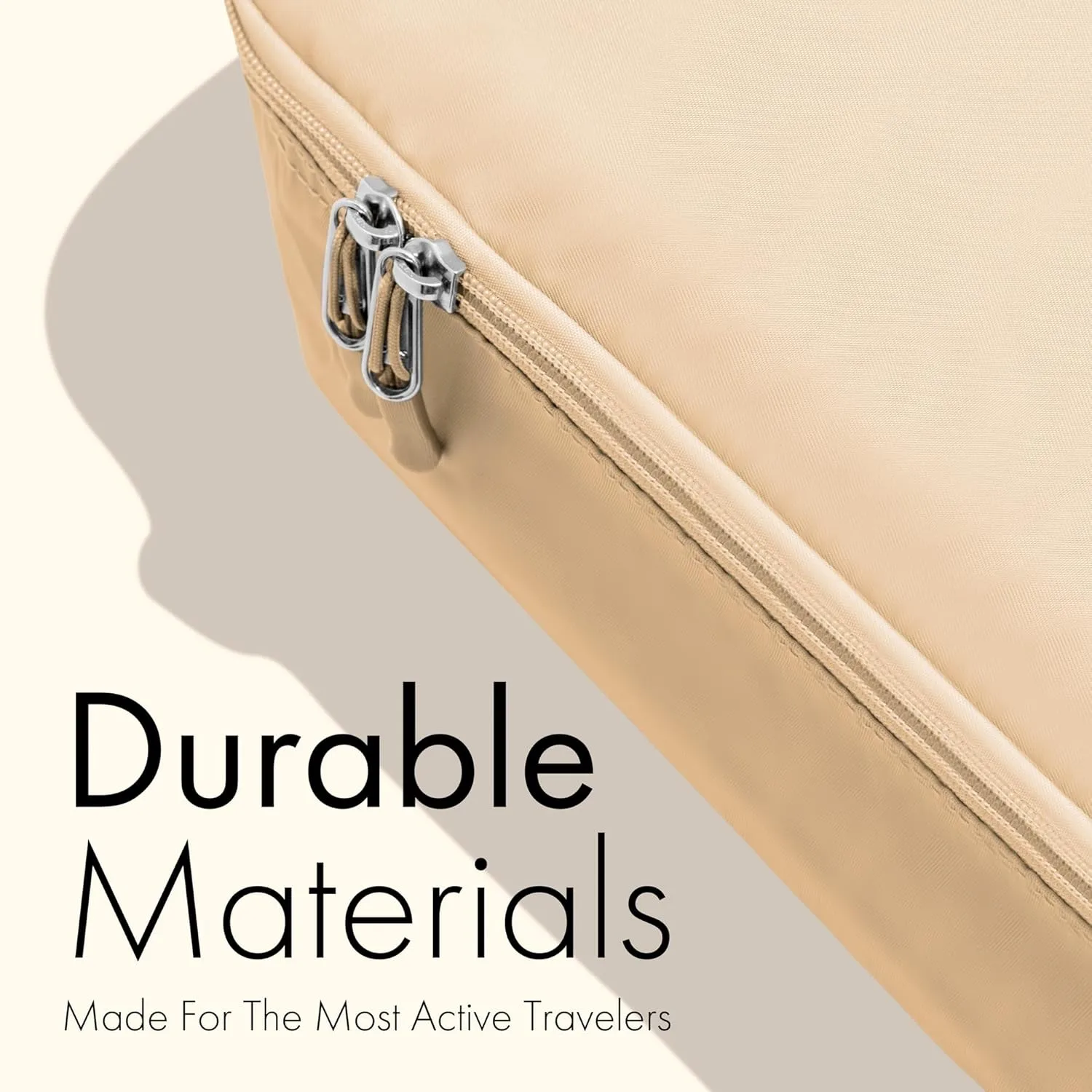 (Not Made In China) 8 Set Packing Cubes For Travel, Luggage and Suitcase Organizer Bags, Cruise Ship Essentials, TSA and Airline Approved Travel Accessories (Cream)