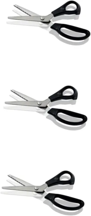 NUOBESTY 3pcs Sewing Scissors Pinking Shears Blade 5mm Triangle Pink Abs Handle for Fabric Cutting