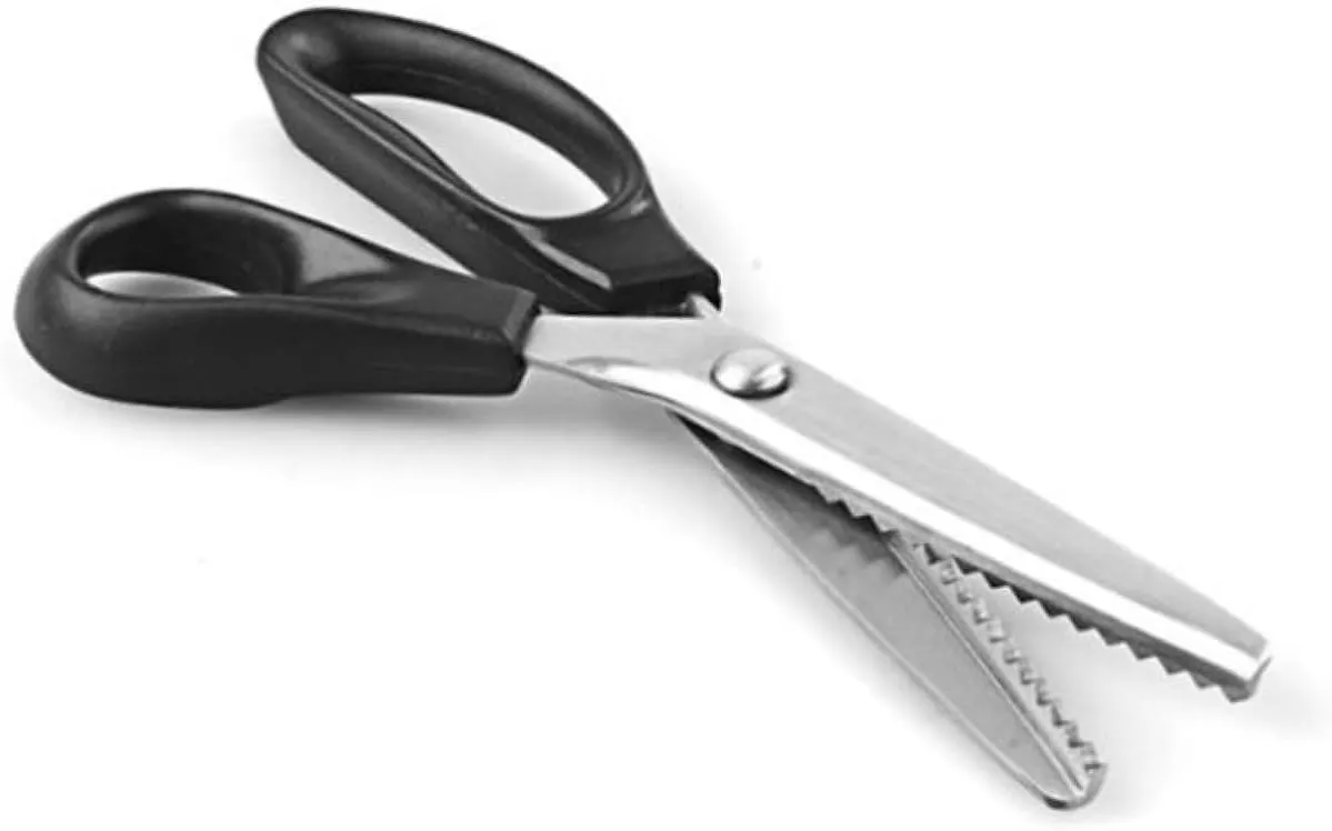 NUOBESTY 3pcs Sewing Scissors Pinking Shears Blade 5mm Triangle Pink Abs Handle for Fabric Cutting