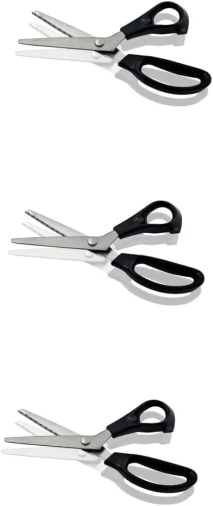 NUOBESTY 3pcs Sewing Scissors Pinking Shears Blade 5mm Triangle Pink Abs Handle for Fabric Cutting