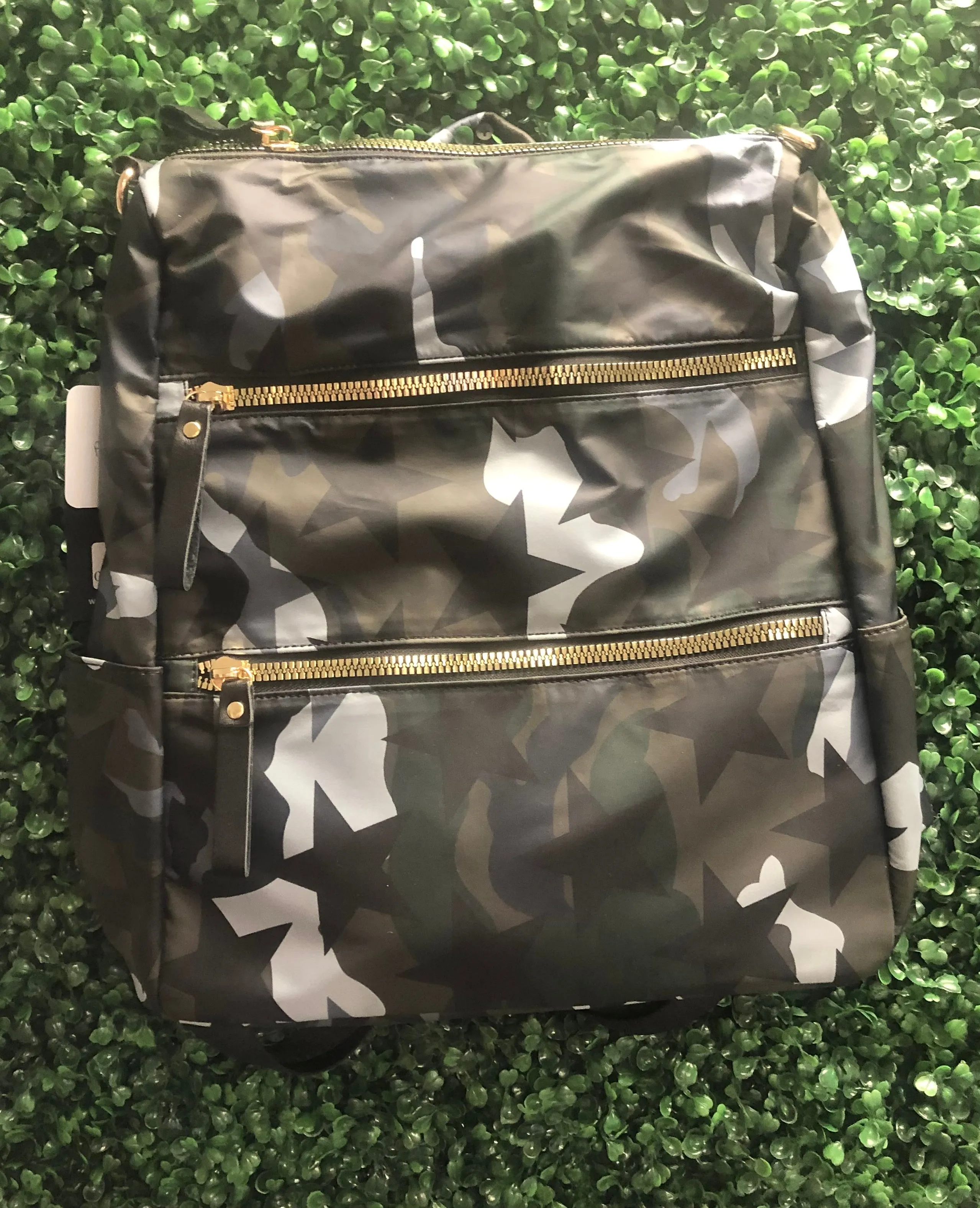 Nylon Gold Zipper Backpack