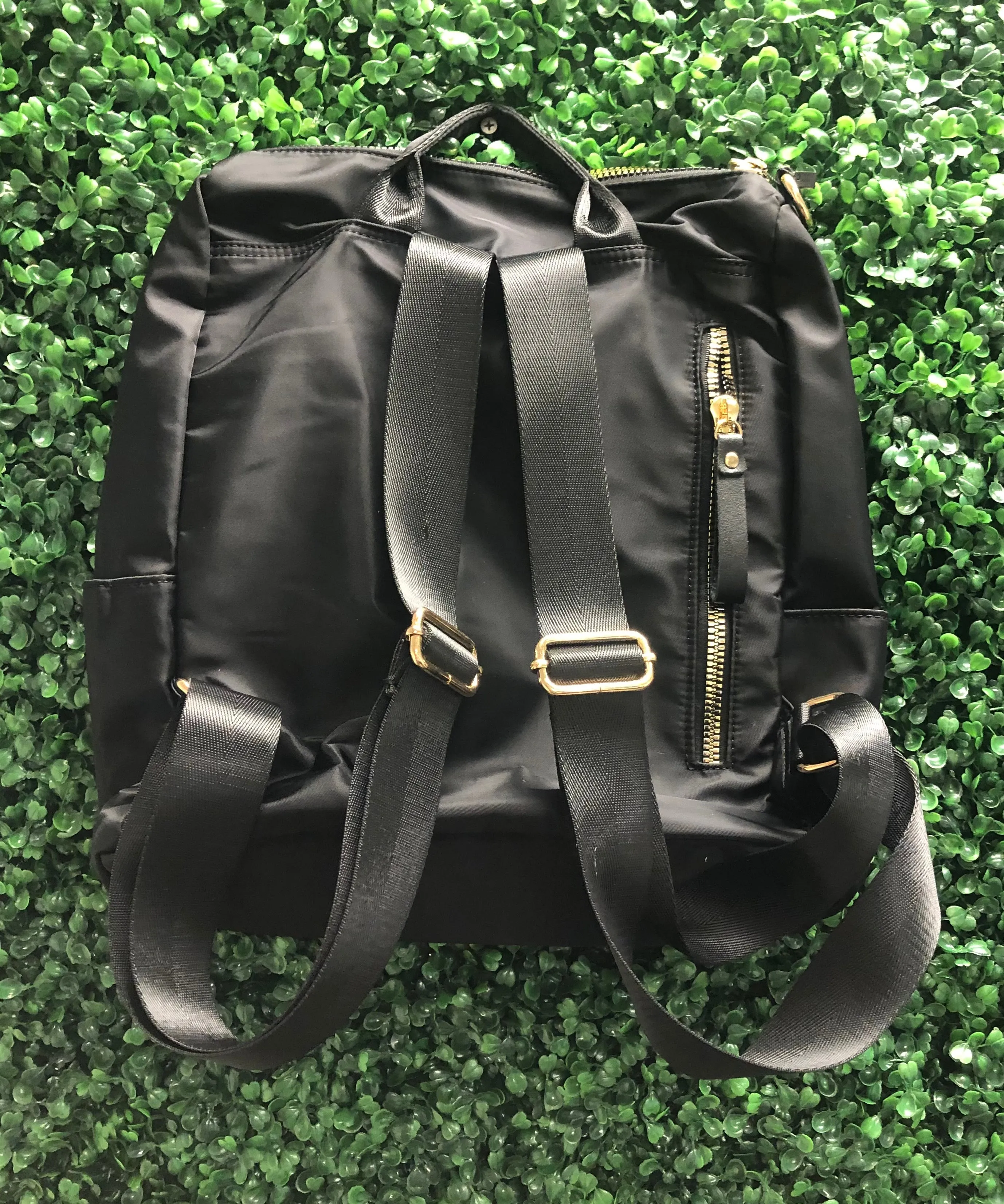 Nylon Gold Zipper Backpack