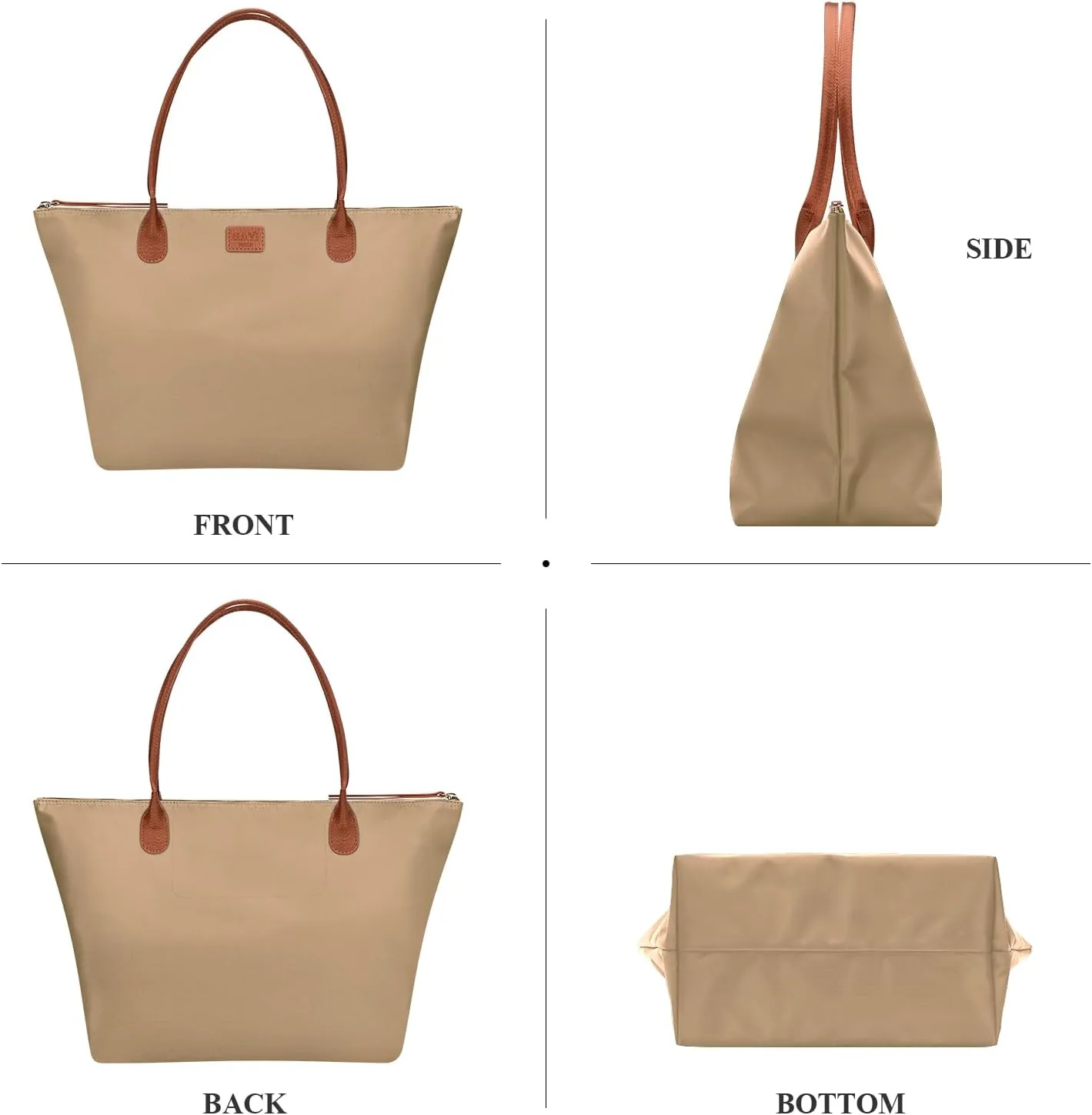 Nylon Tote Bag for Women, Large Foldable Weekend Hobo Purses for Women, Shoulder Tote Handbags with Zipper