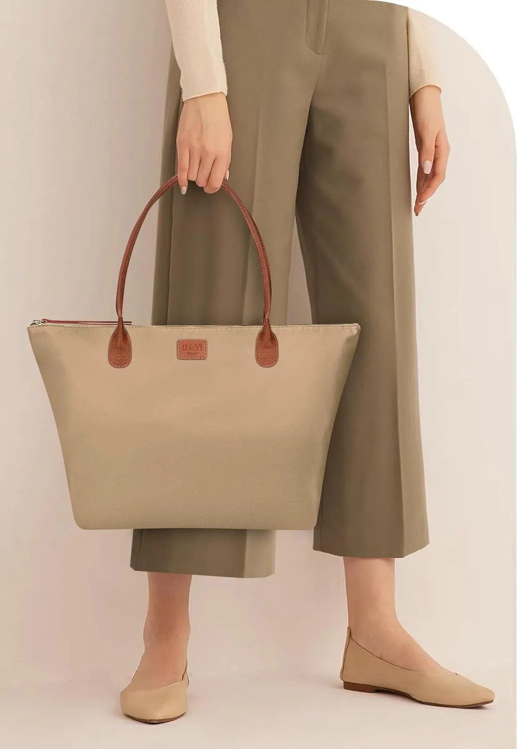 Nylon Tote Bag for Women, Large Foldable Weekend Hobo Purses for Women, Shoulder Tote Handbags with Zipper