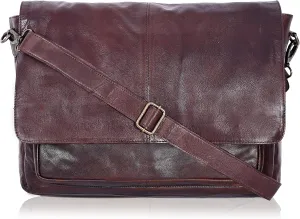 Oak Leathers Leather Messenger Bag for Men and Women - Laptop Briefcase Bag For College, Office, Adjustable Shoulder Strap
