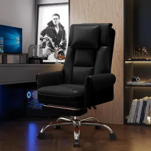 Office Chair with Retractable Footrest, Heavy-Duty Ergonomic Chair, Adjustable Height High Back Computer Gaming Chairs